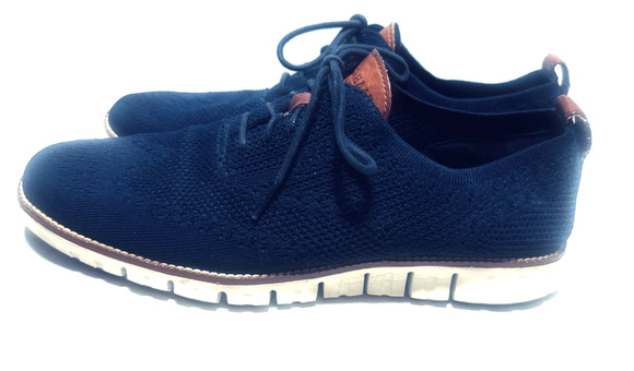 Cole Haan ZeroGrand Wingtip Oxford Shoes Mens 10 Navy Blue Stitchlite Mesh laces main image 4